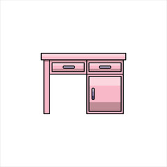 Desk Icon - Vector Illustration, House Appliances Theme.