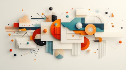Obraz premium Abstract geometric shapes composition (6)