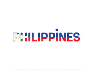 I love Philippines, I love Philippines typographic design with flag typography and heart on white background, Vector design of I love Philippines, Philippines National Day Design