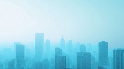 City skyline hazy morning light, urban view, ideal for background