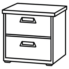Chest of drawers vector illustration isolated furniture storage cabinet line art icon sign sketch stock image minimalist line drawing silhouette hand drawing design element