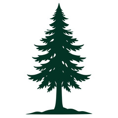 Christmas green tree vector isolated on a white background. A pine tree illustration, a holiday evergreen symbol of winter celebration