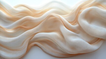 Obraz premium Light peach and white fabric drapes beautifully