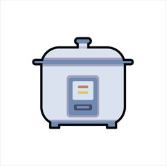 Rice Cooker Illustration - Electric Kitchen Appliance Vector