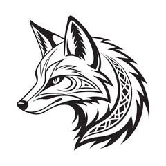 Cute cartoon vector illustration of a red fox head with forest wildlife style