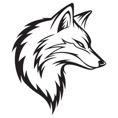 Cute cartoon vector illustration of a red fox head with forest wildlife style