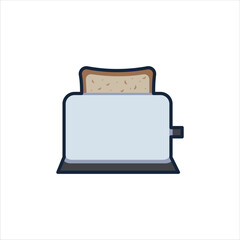 Toaster Illustration - Bread Heating Kitchen Appliance Vector