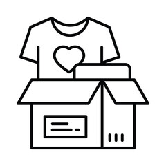 Clothing Donation vector outline icon. EPS 10 file