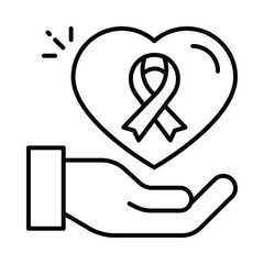 Love Ribbon vector outline icon. EPS 10 file
