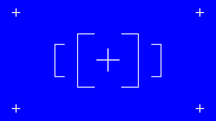 Blue screen background, motion tracking markers. Art design blue screen backdrop template. Abstract concept video footage replacement tracking markers elements. 4k background.