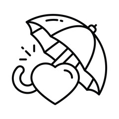Heart Care vector outline icon. EPS 10 file
