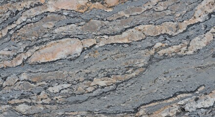 Obraz premium Detailed Close-Up of a Striated Stone Surface with Gray, Beige, and Black Veins