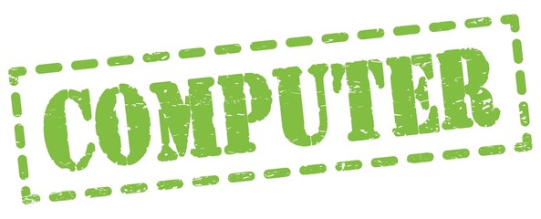 Fototapeta premium COMPUTER text written on green stamp sign.
