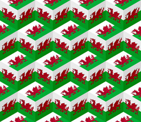 wales flag box pattern. vector illustration