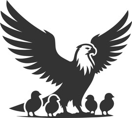 Silhouette of a eagle bird vector