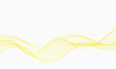 Abstract yellow waves gently flow across a white background, ideal for a soft and modern banner or website header.