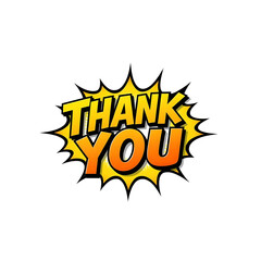 Thank you typography pop art text clip sticker