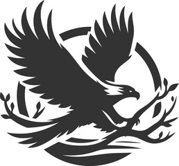 Silhouette of a eagle bird vector