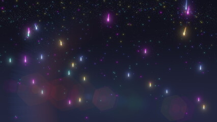 Astral Fantasia: Glowing Meteor Trails in a Futuristic Universe, Unveiling Cosmic Science and Mystery, Forever Painting the Night Sky with Shiny Effects