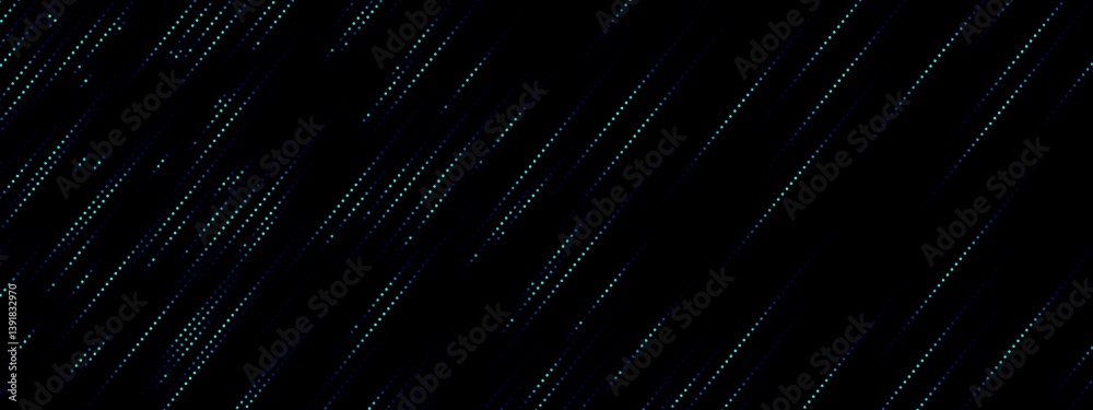 Aufkleber blue teal digital particles wave flow, digital cyberspace abstract background