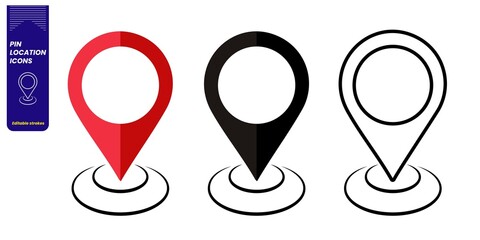 Set of map pin location icons., Map pin flat style trend modern brand  icon vector design. 