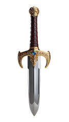 Ornate Dagger with Gemstone and Leather Grip
