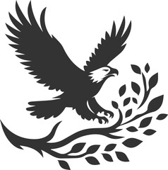 Silhouette of a eagle bird vector
