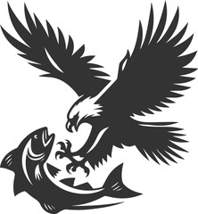 Silhouette of a eagle bird vector