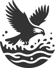 Silhouette of a eagle bird vector