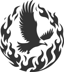 Silhouette of a eagle bird vector