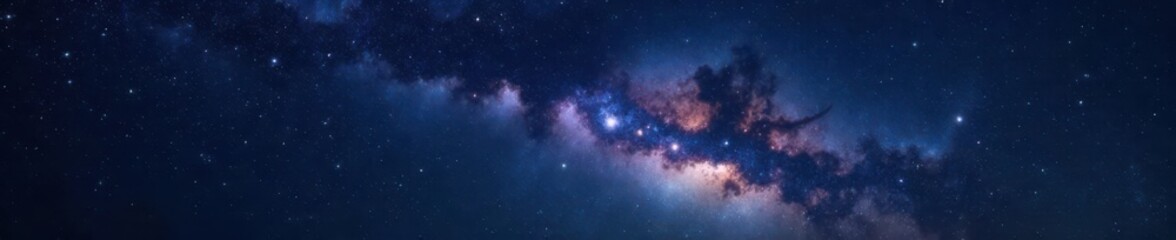 Obraz premium Twinkling stars against a dark velvet sky with a distant galaxy in the foreground , cosmos, universe