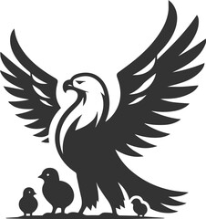 Silhouette of a eagle bird vector