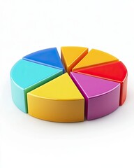 Obraz premium Colorful geometric shapes arranged in a circle, ideal for educational and design purposes. isolated on a white background.