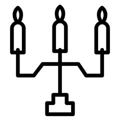 Light Church Candle Line Icon