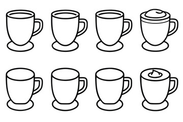 Latte Line Art Creative Design for Coffee Illustration Artwork  