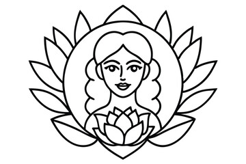 Floral and Line Art Woman Logo Bundle.