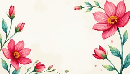 Naklejka premium Delicate watercolor floral pattern on light background, floral, botanical