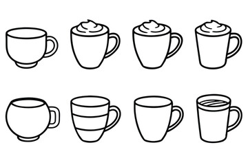 Latte Line Art Simple Drawing for Stylish Coffee Illustration  