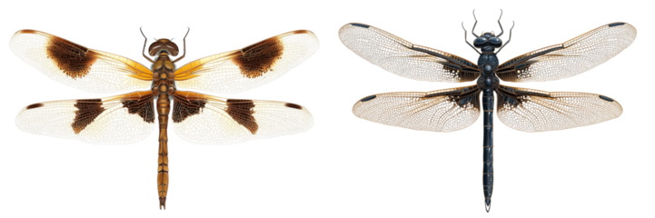 Set of a Dragonfly, isolated on transparent background.