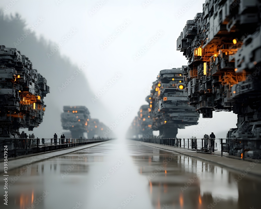 Poster scalable ai environment with digital layers stacking infinitely, machine learning infrastructure pow