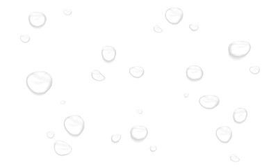 Realistic water drops. PNG drops, condensation on the window, transparent water drop. Abstract water drops, bubbles on transparent background, digital liquid design, Stock royalty free.