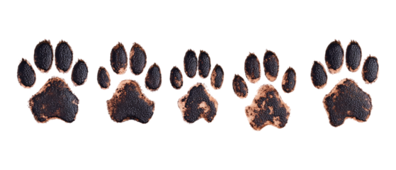 Pack of Pawprint Set Against Transparent Background for Pet, Animal, or Logo Design Projects