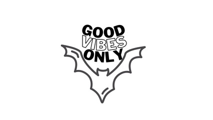 Transparent image of Good Vibes Only - Retro Vintage T-Shirt Design or for printing on mug
