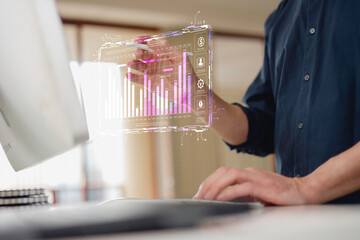 investment growth graph chart and analysing growth achievement diagram data trading and exchange,...