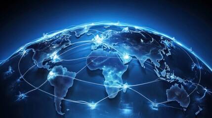 Global Network Connections, Digital World Map
