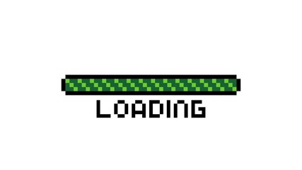Pixel art loading video game with alpha channel - Powered by Adobe