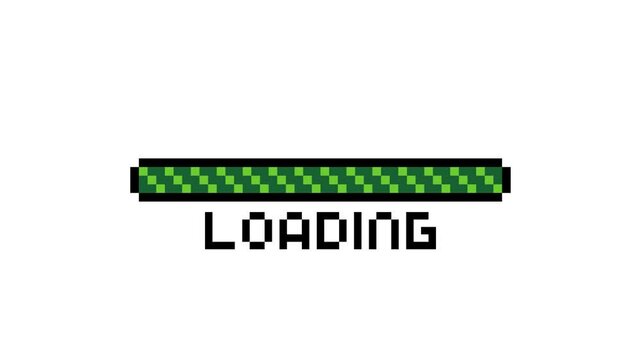 Pixel art loading video game with alpha channel