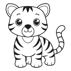 vector simple character tiger
coloring page tiger