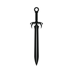 Black and white drawing of a sword icon template for your website design, logo, app, UI