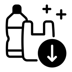 This Reduce Plastic icon is suitable for Earth Day, Save the Earth, Plastic Pollution, etc